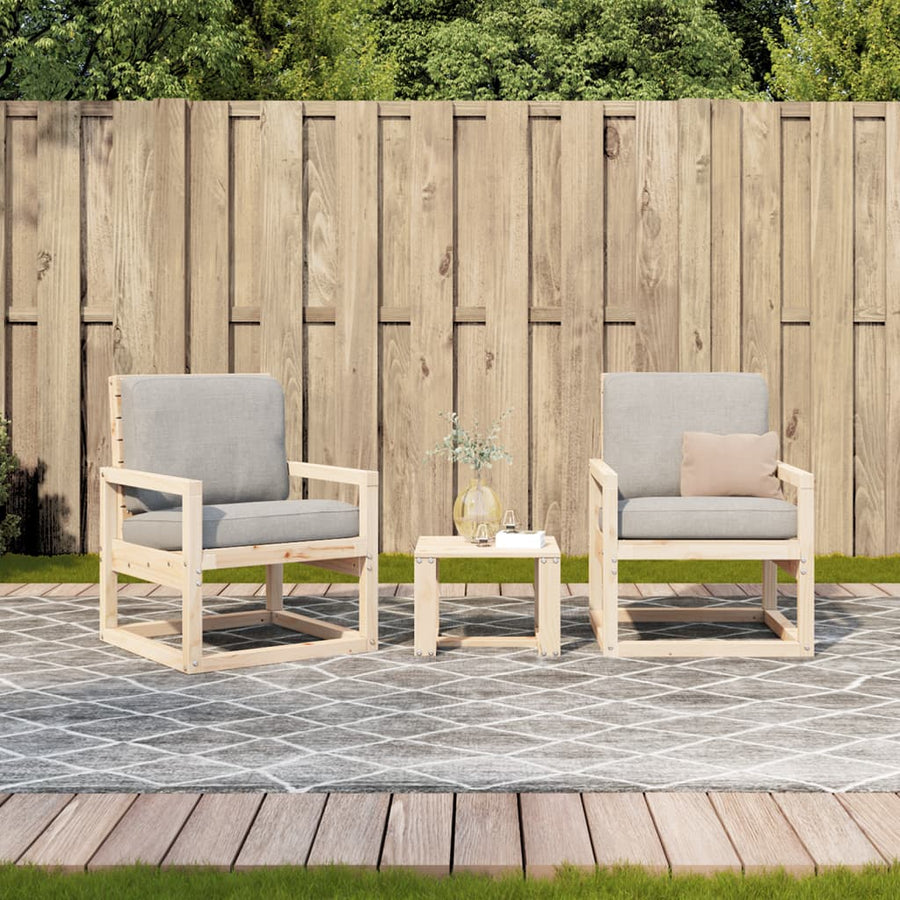 3-Delige Loungeset Massief Grenenhout