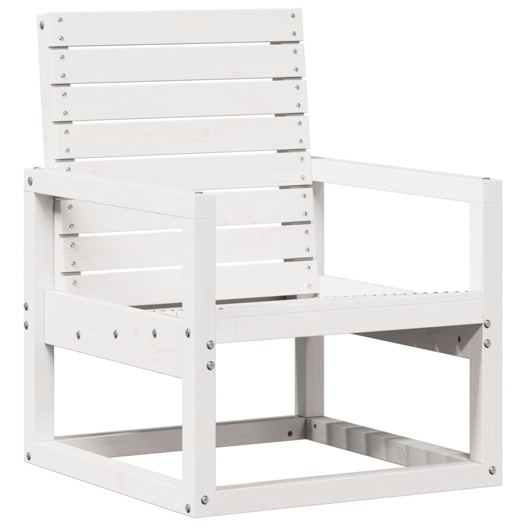 3-Delige Loungeset Massief Grenenhout Wit