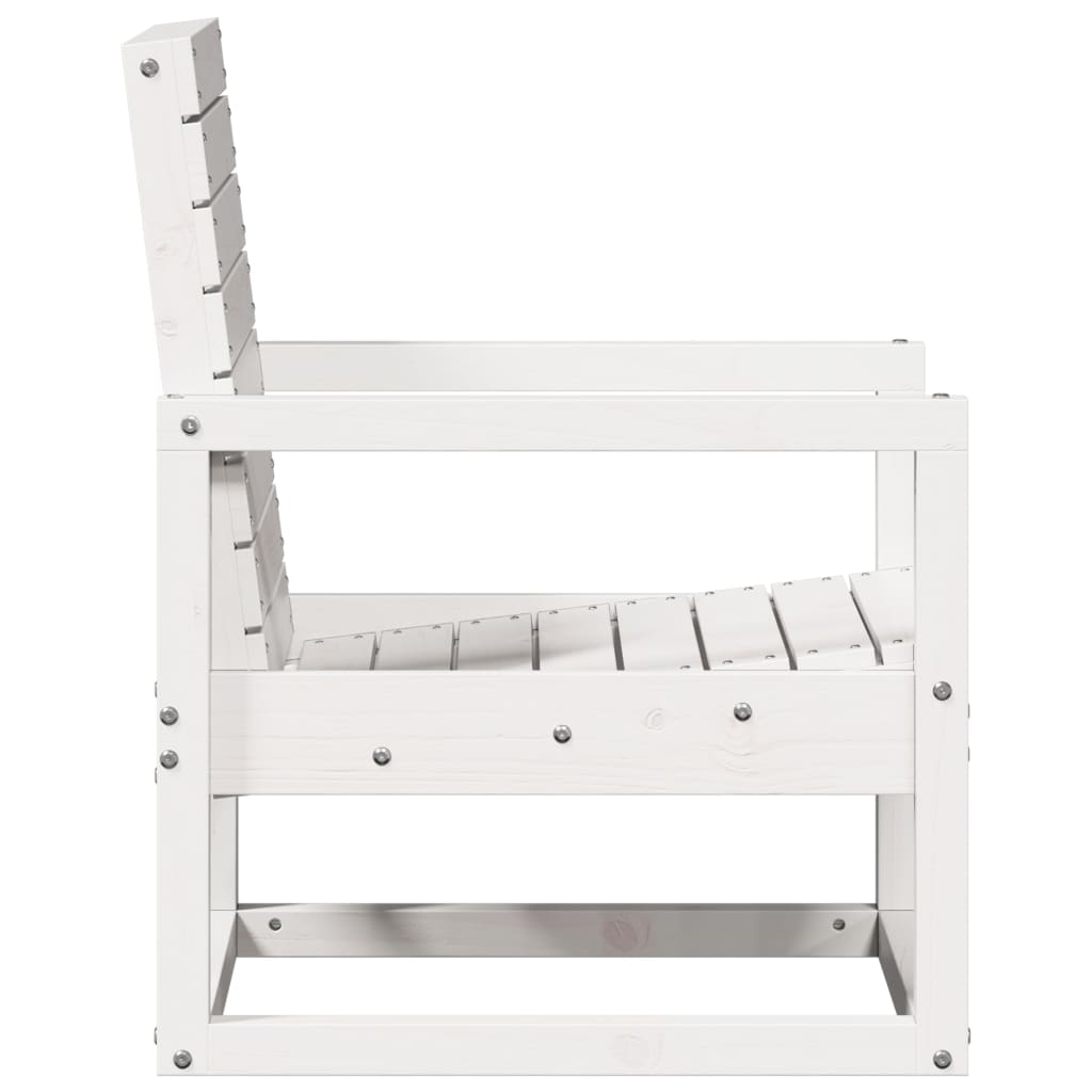 3-Delige Loungeset Massief Grenenhout Wit