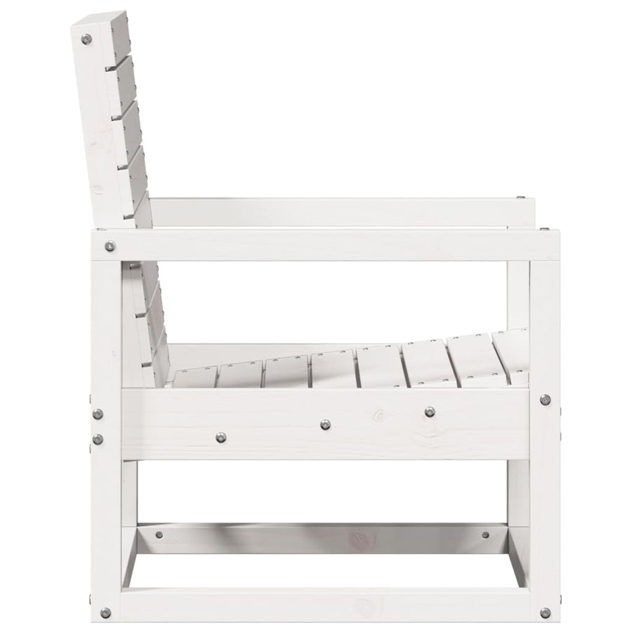 3-Delige Loungeset Massief Grenenhout Wit