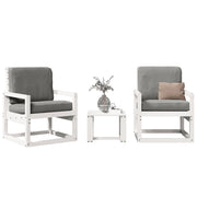 3-piece Lounge Set Solid Pine White