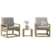 3-piece Lounge Set Impregnated Pine