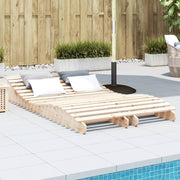 Ligbedden 2 st massief grenenhout 205x60x31,5 cm