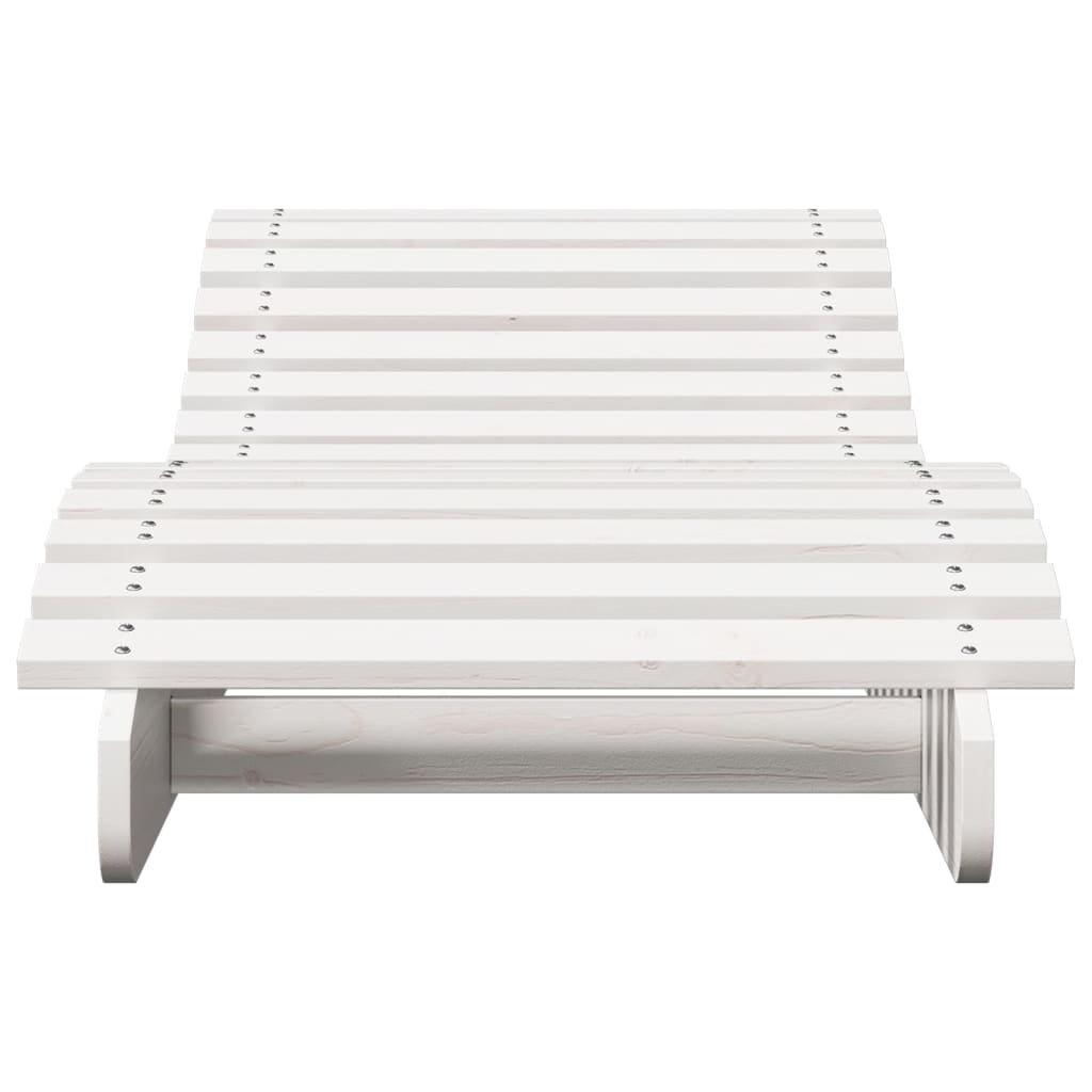 Ligbed 205x60x31,5 cm massief grenenhout wit