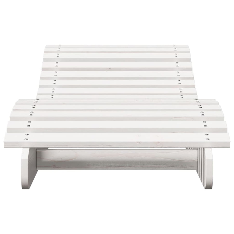 Ligbed 205x60x31,5 cm massief grenenhout wit