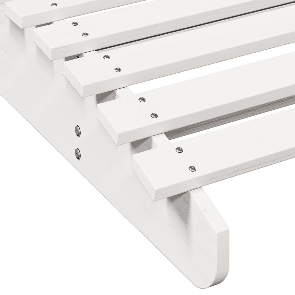 Ligbed 205x60x31,5 cm massief grenenhout wit