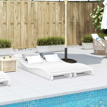Ligbedden 2 St 205X60X31,5 Cm Massief Grenenhout Wit