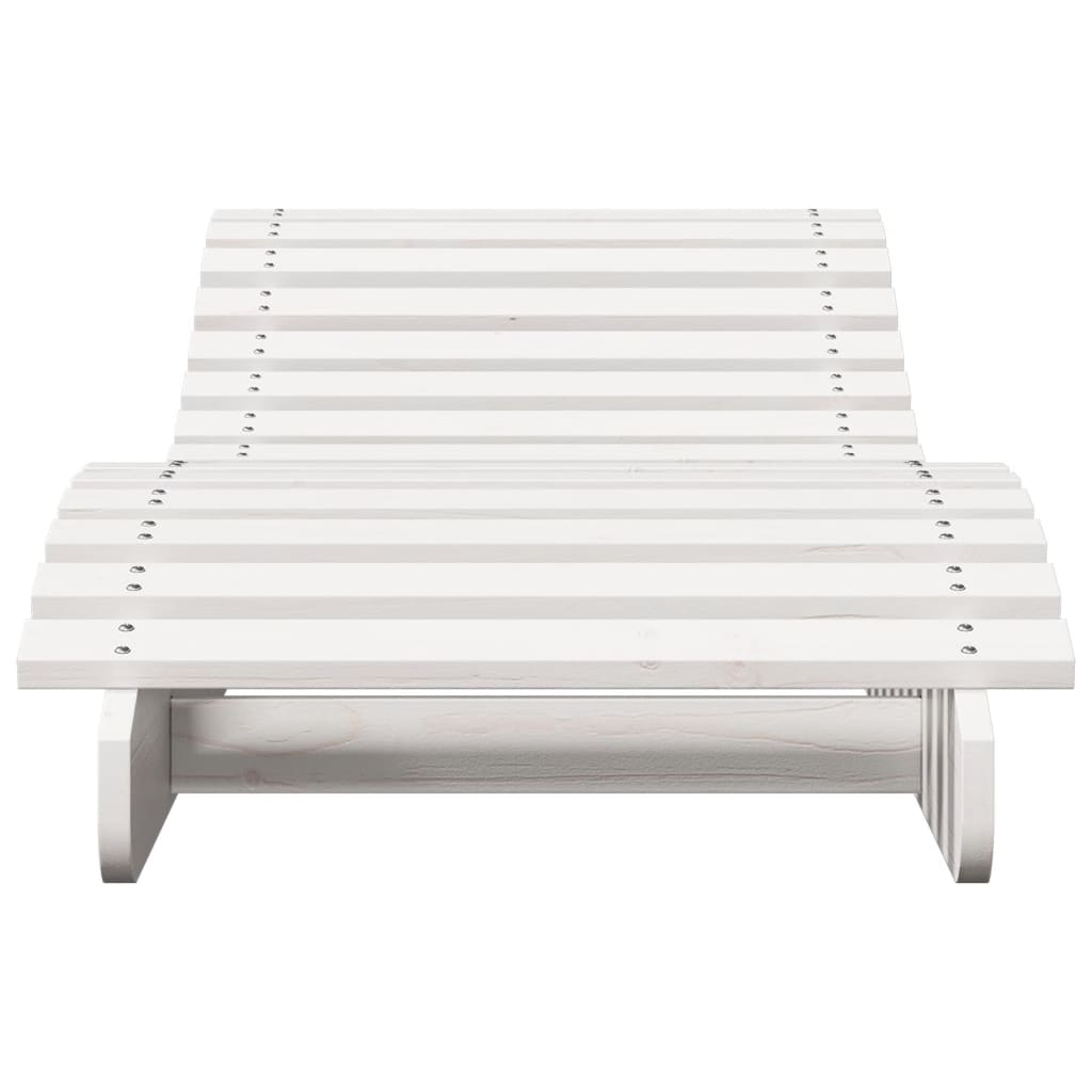 Ligbedden 2 St 205X60X31,5 Cm Massief Grenenhout Wit