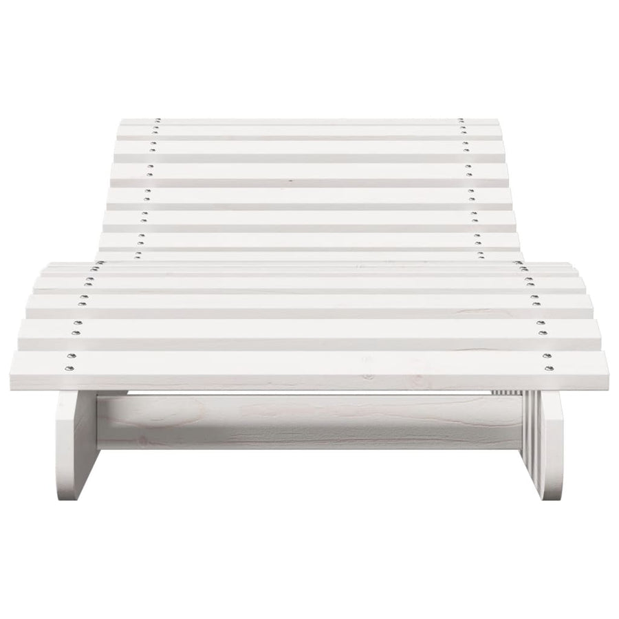 Ligbedden 2 St 205X60X31,5 Cm Massief Grenenhout Wit