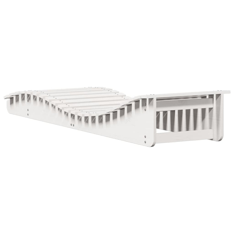 Ligbedden 2 St 205X60X31,5 Cm Massief Grenenhout Wit