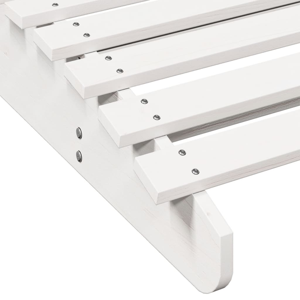 Ligbedden 2 St 205X60X31,5 Cm Massief Grenenhout Wit