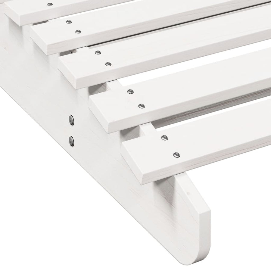 Ligbedden 2 St 205X60X31,5 Cm Massief Grenenhout Wit