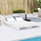 Sun loungers 2 pcs 205x60x31.5 cm solid pine wood white