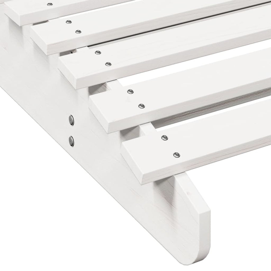 Ligbed 205X70X31,5 Cm Massief Grenenhout Wit