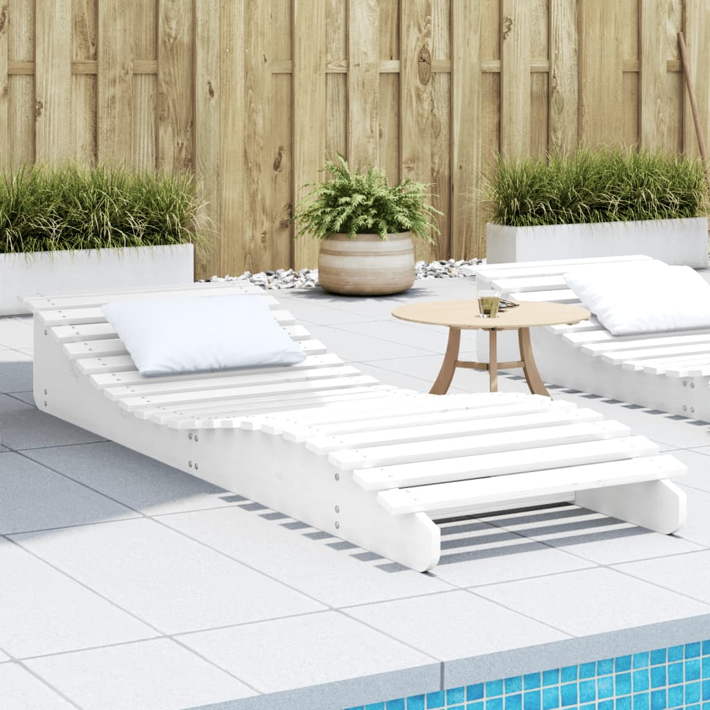 Ligbed 205X70X31,5 Cm Massief Grenenhout Wit