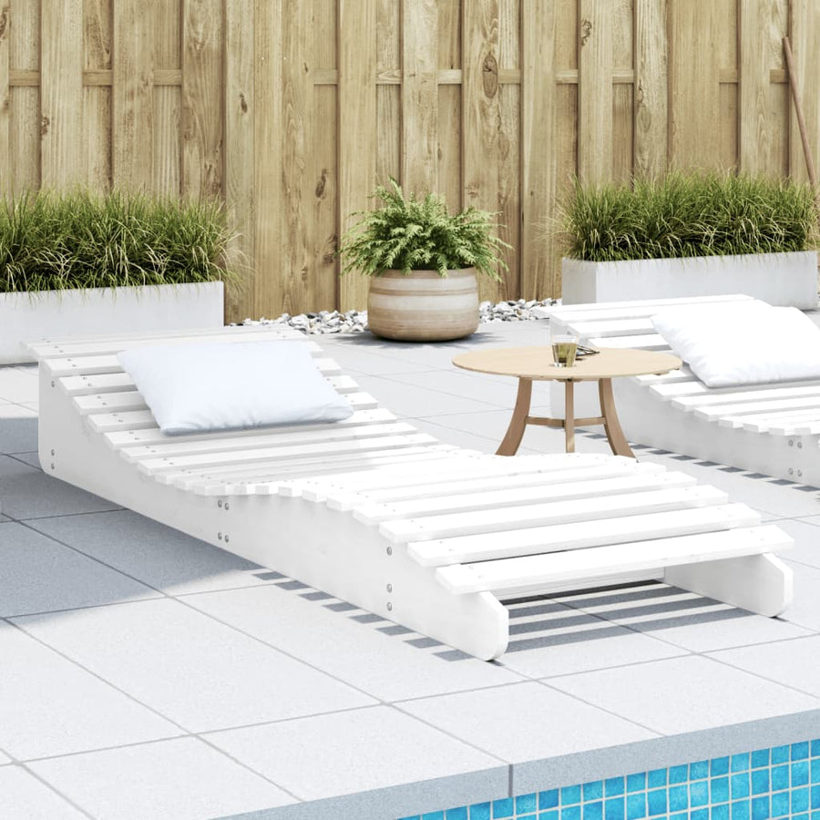 Ligbed 205X70X31,5 Cm Massief Grenenhout Wit