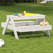 Kids' Picnic Table 88x97x52 cm Solid Pine Wood White
