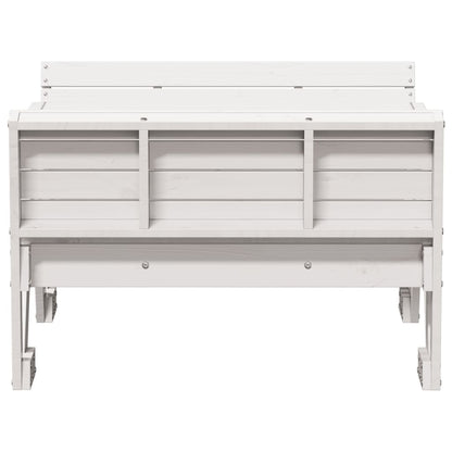 Picknicktafel voor kinderen 88x122x58 cm massief grenenhout wit