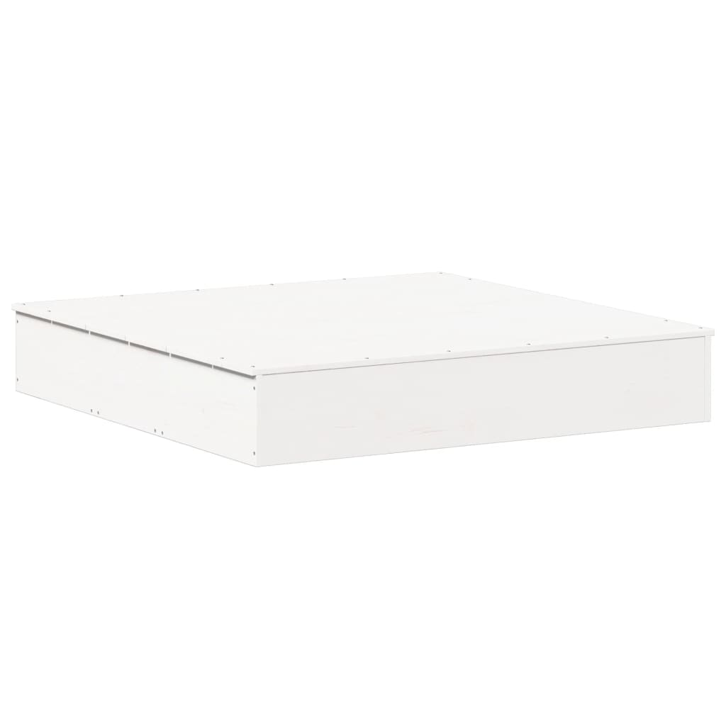 Zandbak Met Deksel 111X111X19,5 Cm Massief Grenenhout Wit