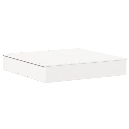 Zandbak Met Deksel 111X111X19,5 Cm Massief Grenenhout Wit