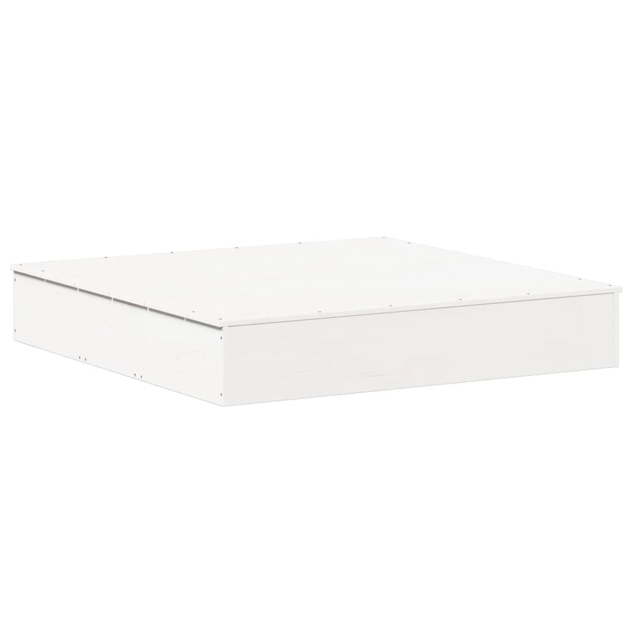 Zandbak Met Deksel 111X111X19,5 Cm Massief Grenenhout Wit
