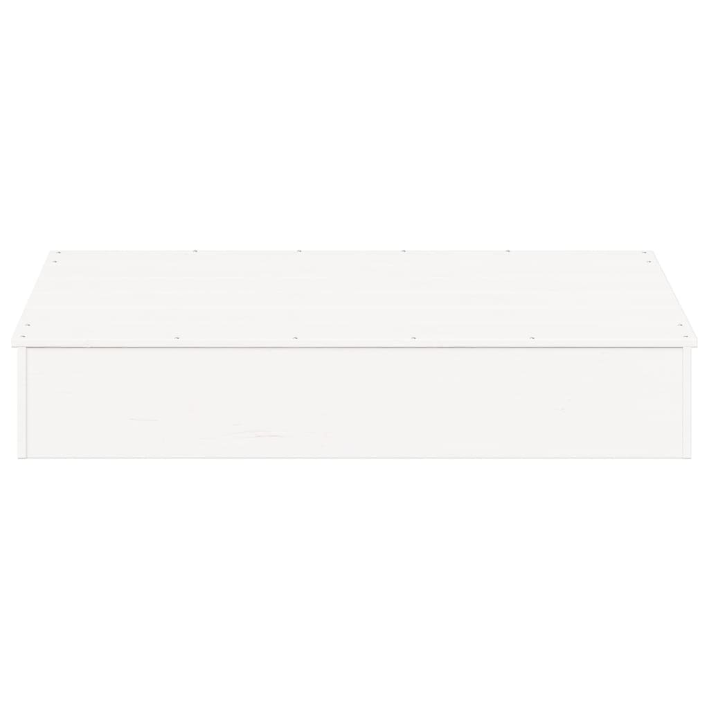 Zandbak Met Deksel 111X111X19,5 Cm Massief Grenenhout Wit