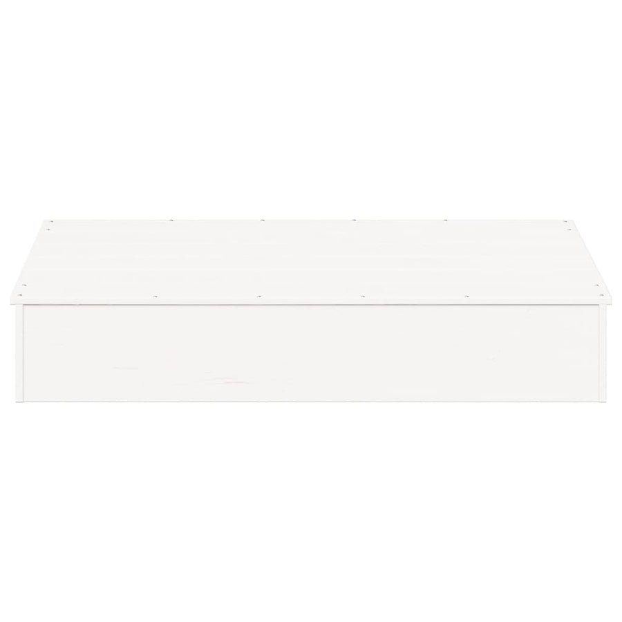 Zandbak Met Deksel 111X111X19,5 Cm Massief Grenenhout Wit