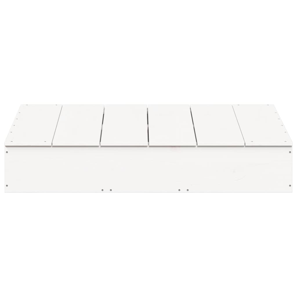 Zandbak Met Deksel 111X111X19,5 Cm Massief Grenenhout Wit