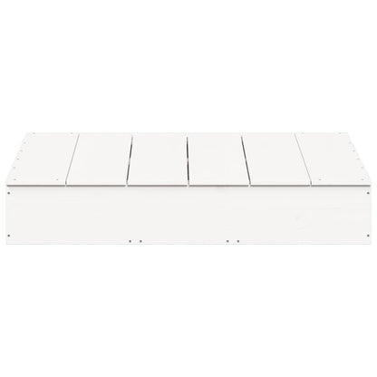 Zandbak Met Deksel 111X111X19,5 Cm Massief Grenenhout Wit