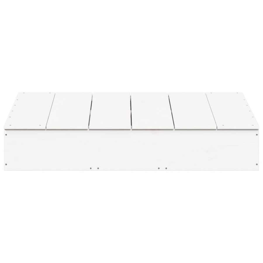 Zandbak Met Deksel 111X111X19,5 Cm Massief Grenenhout Wit