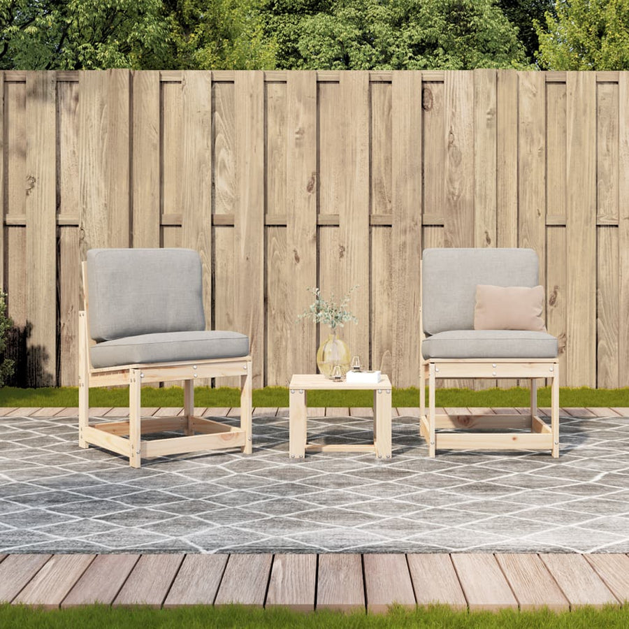 3-delige Loungeset massief grenenhout