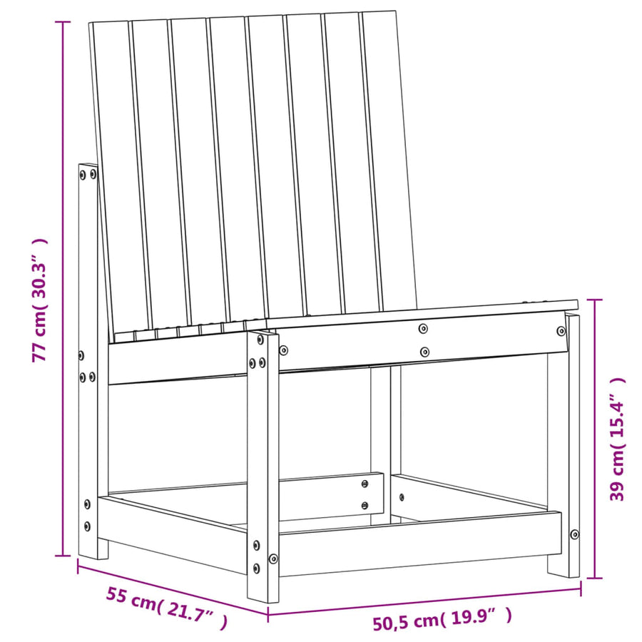 3-delige Loungeset massief grenenhout