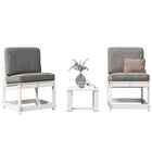 3-piece Lounge Set Solid Pine White