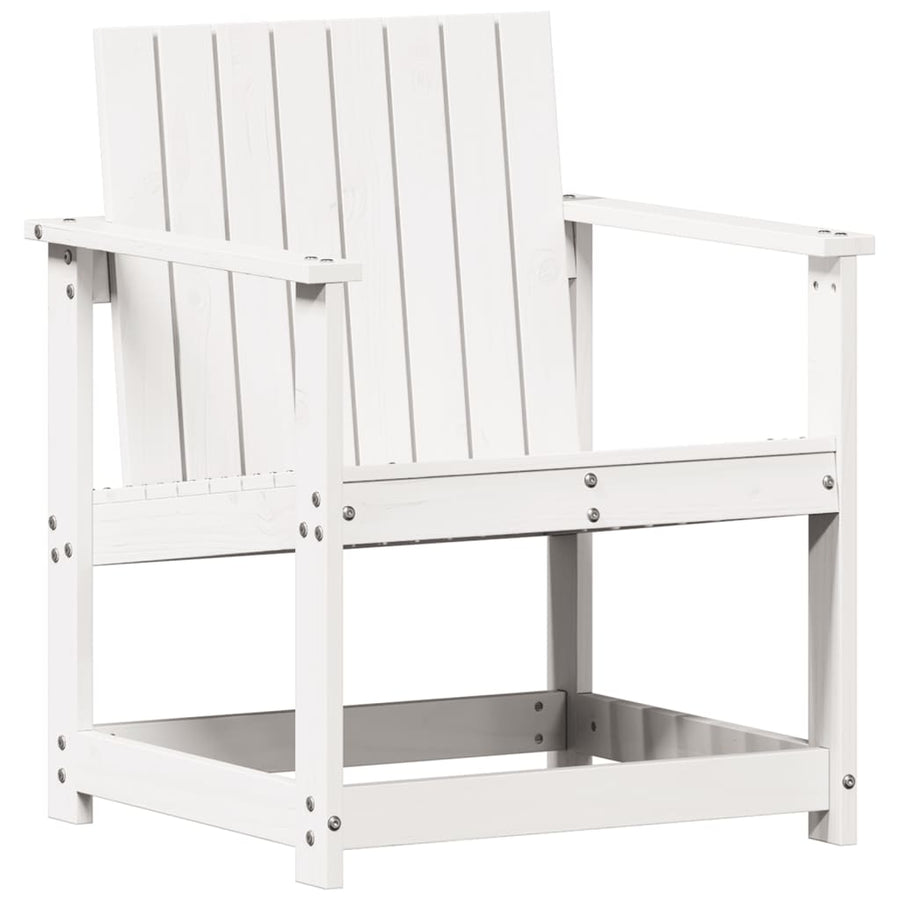 Tuinstoel 62x55x77 cm massief grenenhout wit