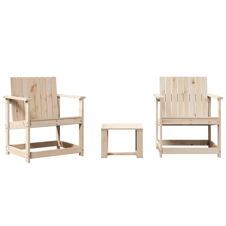 3-delige Loungeset massief grenenhout