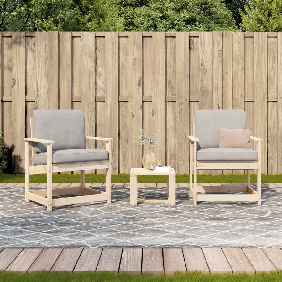 3-delige Loungeset massief grenenhout