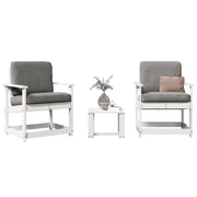 3-piece Lounge Set Solid Pine White