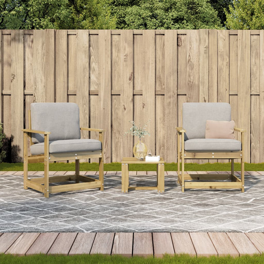 3-delige Loungeset geïmpregneerd grenenhout