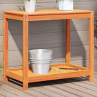 Potting Table with Shelf 82.5x50x75 cm Solid Pine Waxed Brown