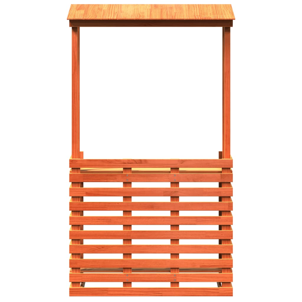 Tuinbartafel Met Dak Bruin 112,5X57X195,5 Cm Massief Hout