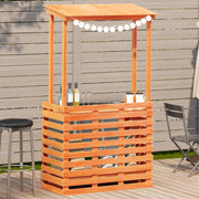 Tuinbartafel met dak 112,5x57x195,5 cm massief grenenhout bruin