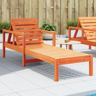 Sun Lounger 199.5x62x55 cm Solid Pinewood Washed Brown