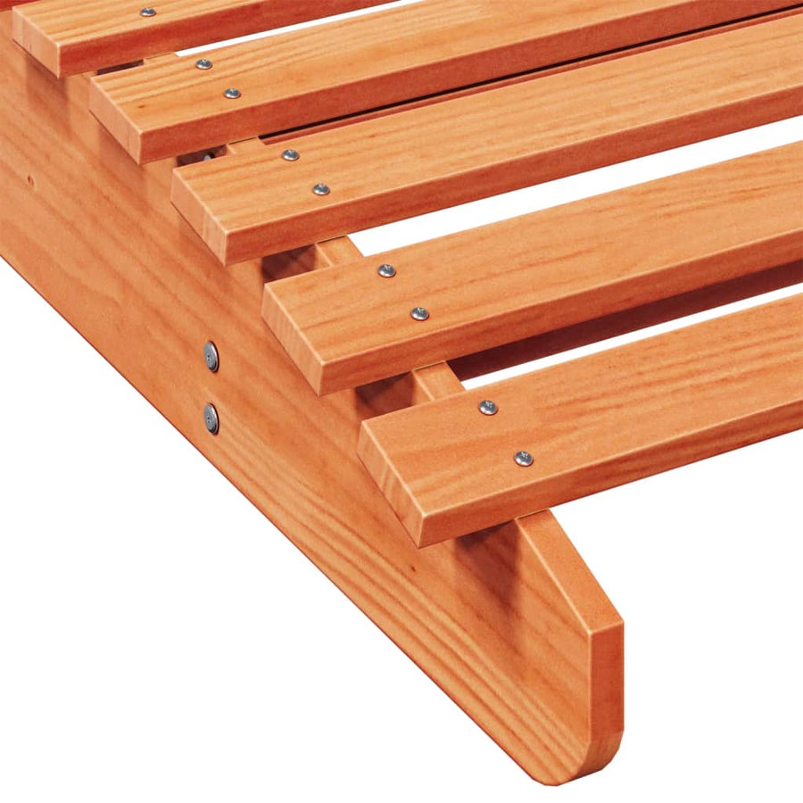 Ligbed 205X80X31,5 Cm Massief Grenenhout Wasbruin