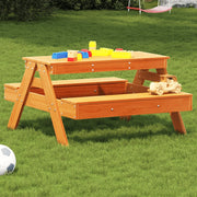 Children's Picnic Table 88x97x52 cm Pine Wood Washed Brown