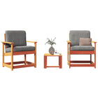 Loungeset 3-delig massief grenenhout wasbruin