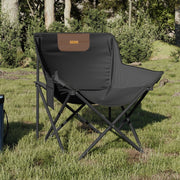 Campingstoelen 2 st inklapbaar zwart