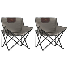 Campingstoelen 2 st met vakje inklapbaar grijs
