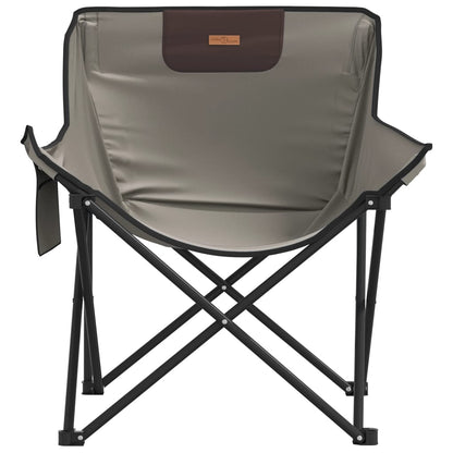 Campingstoelen 2 st met vakje inklapbaar grijs