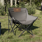 Camping chairs 2 pcs with pocket foldable grey