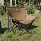 Camping chairs 2 pcs with pocket foldable brown